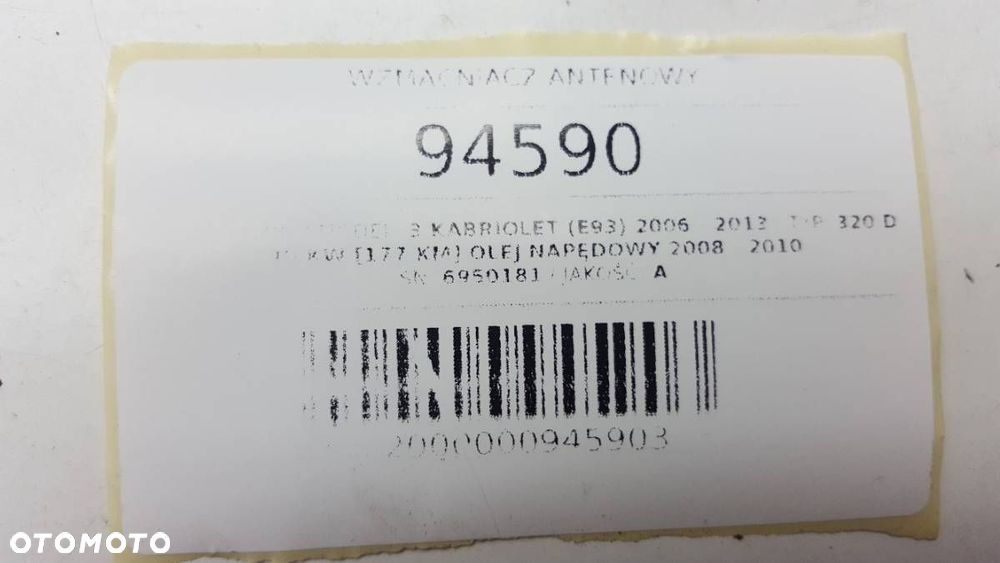 WZMACNIACZ ANTENOWY BMW E93 2008 6950181 - 4