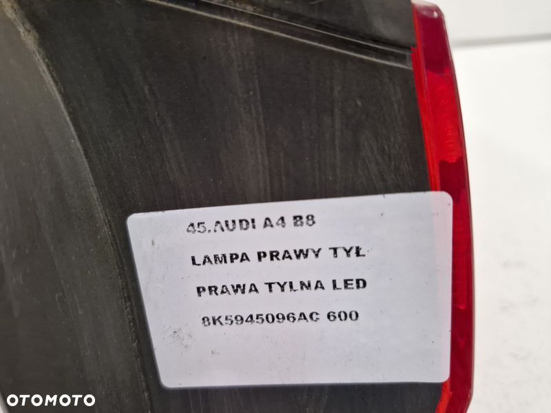 AUDI A4 B8 SEDAN LIFT LAMPA PRAWY TYŁ PRAWA TYLNA LED W BŁOTNIK 8K5945096AC - 4