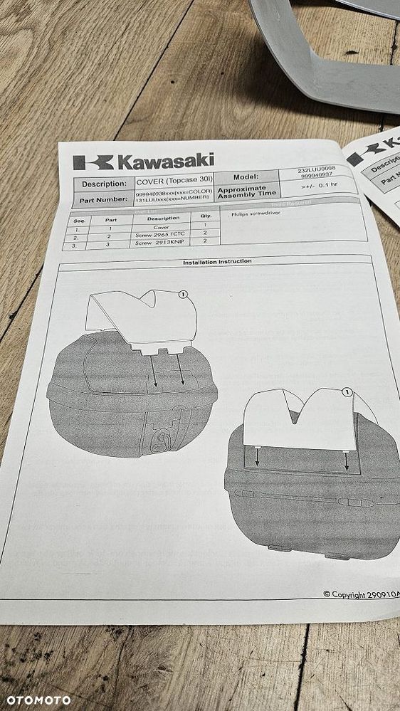 Nakładka na kufer centralny 30L Kawasaki Ninja 650  99994093854X - 11