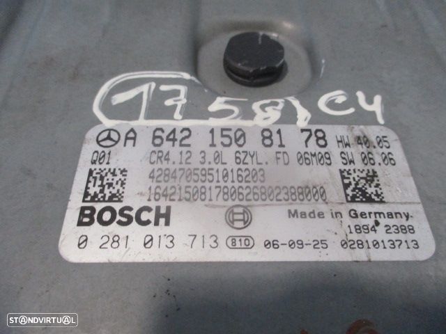 Centralina A6421508178 0281013713  MERCEDES CLK 2 CABRIOLET W209 FASE 2 2007 3.0CDI  225CV 2P CINZA BOSCH - 4