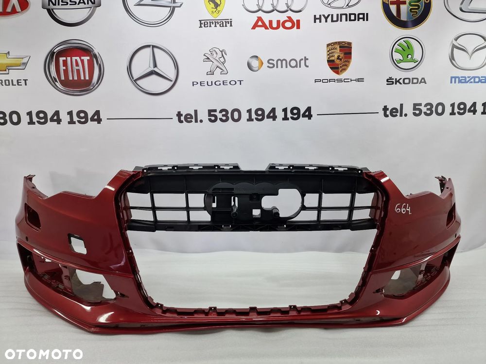 AUDI A6 C7 S-LINE 11- PRZED LIFT  ZDERZAK PRZEDNI PRZÓD NA SPRYSKI + 4X PDC  BORDO METALIK  , NR 4G0807437C , NR AUKCJI NZ664 - 1