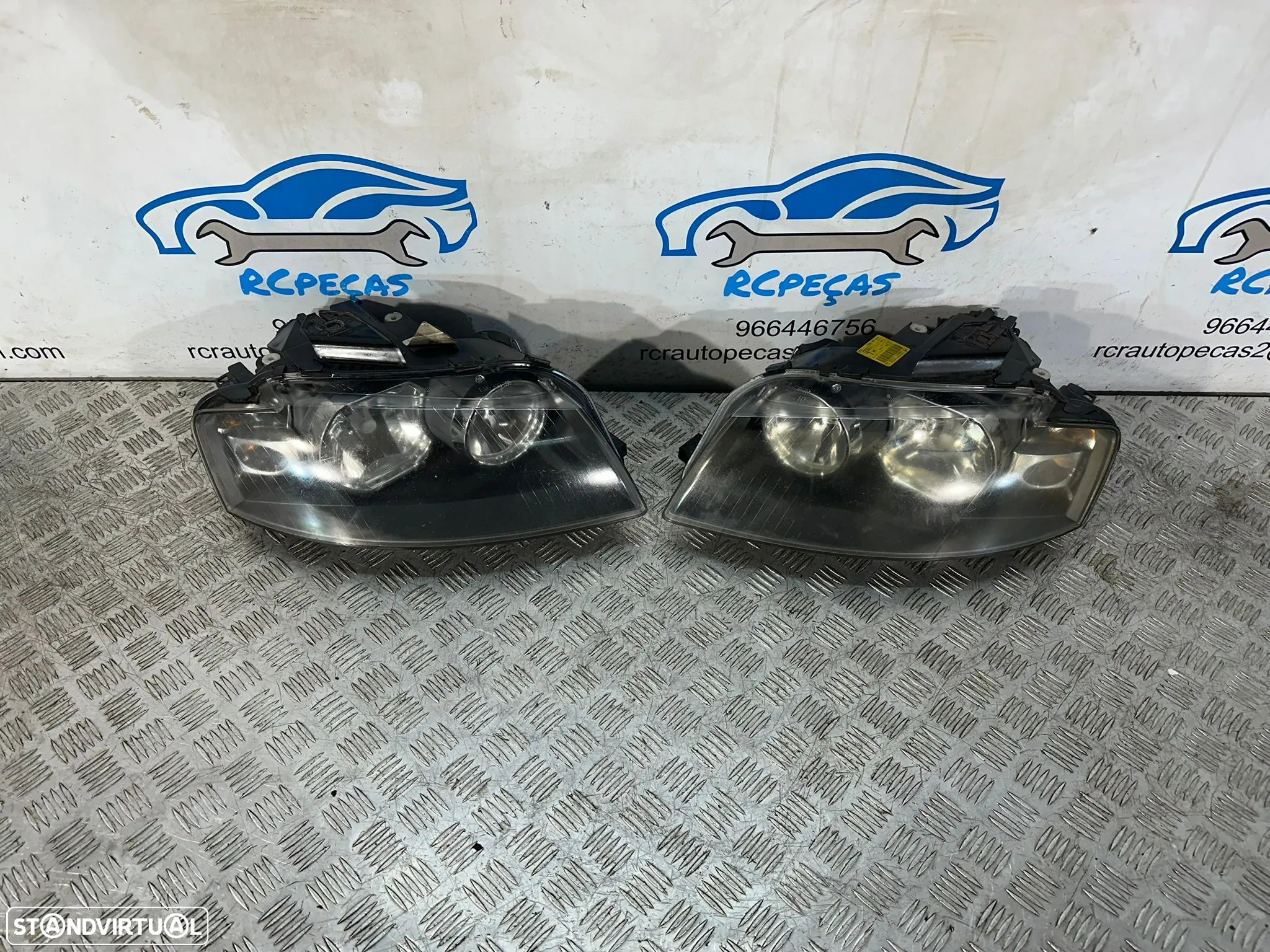 .Conjunto Oticas Farois Frontais Frente Original Audi A3 8P Halogéneo 2003 - 2010 8P0941003L 8P0941004L - 4
