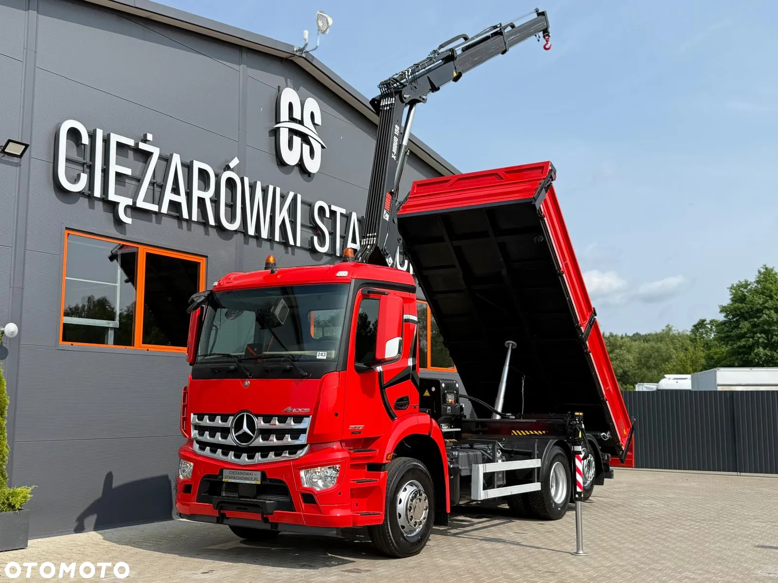 Mercedes-Benz AROCS 2532 // E6 // wywrotka 3-Stronna + HIAB HIDUO 158 B-2 // 6x2 6x4 HDS żuraw kran crane kiper kipper // Actros Antos - 2