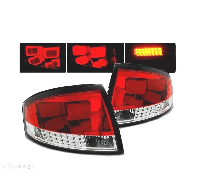 FAROLINS TRASEIROS LED AUDI TT 8N 99-06 VERMELLHO CLARO - 1
