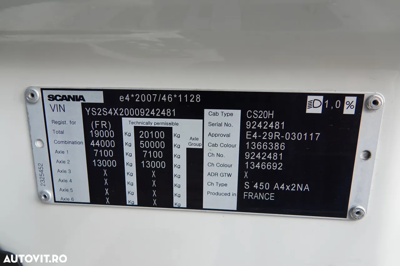 Scania S 450 / S 450 / RETARDER / I-PARK COOL/ ANVELOPE 100% / DUPA CONTRACTUL DE SERVICE / IMPORTAT/ HIDRAULIC / I-PARK COOL / JANTE ALIE / ANVELOPE 100% / IMPORTAT / DUPA CONTRACTUL DE SERVICE - 37
