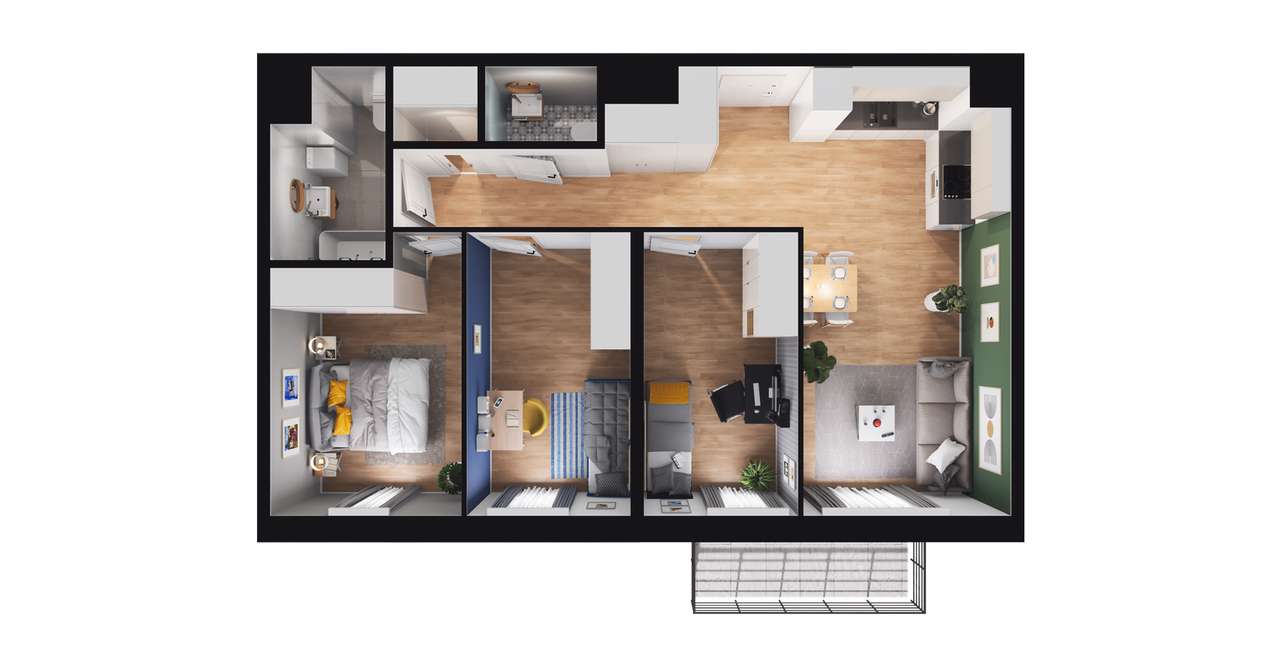 4-pokojowe mieszkanie 71m2 + balkon Bez Prowizji - Pełny obrazek: 2/15