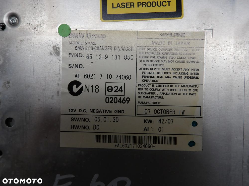 BMW E60 LIFT 07-10 ZMIENIARKA PŁYT CD 9131850 - 4