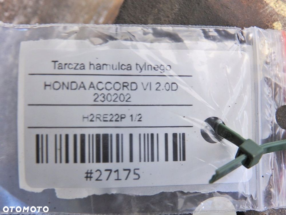 TARCZE HAMULCOWE TYŁ HONDA ACCORD VI 2.0 D - 3