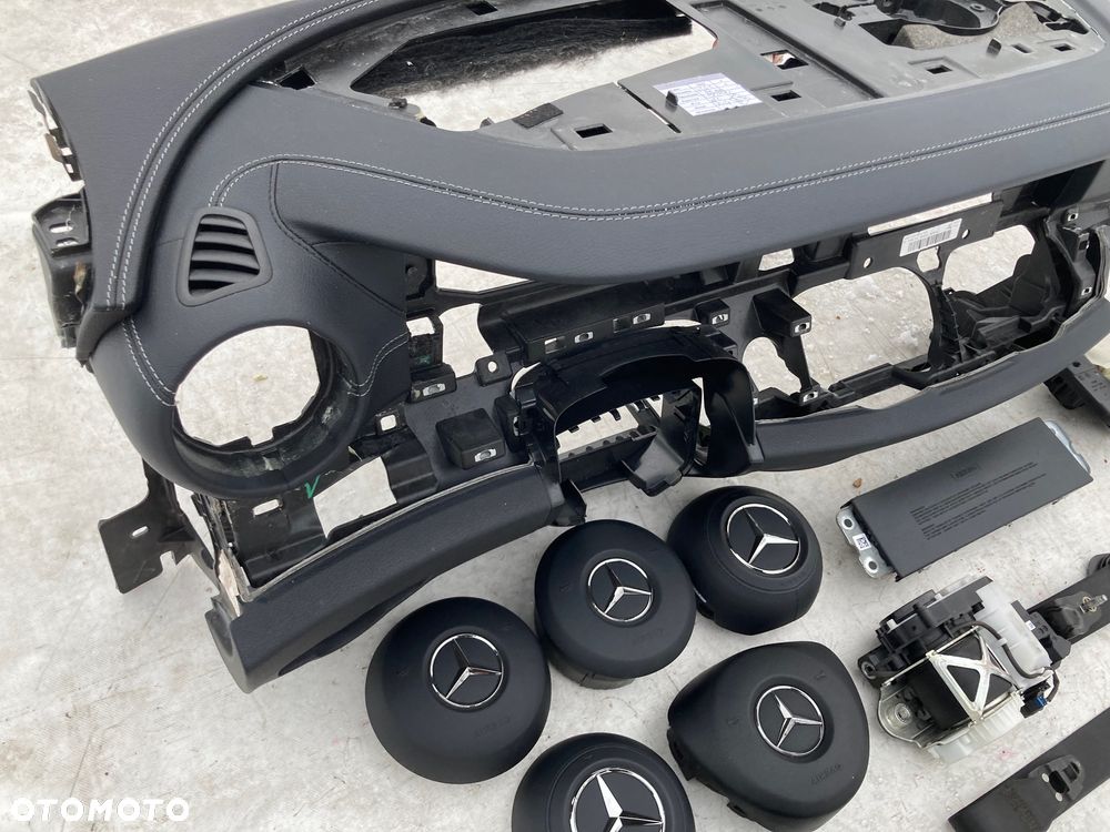 MERCEDES E CLS W213 W238 W257 DESKA KONSOLA KOKPIT PULPIT PÓŁKA PARAPET PODUSZKI POWIETRZNE AIRBAG SRS PASY PAS KURTYNY KURTYNA FOTELA  SKÓRA !!! - 5