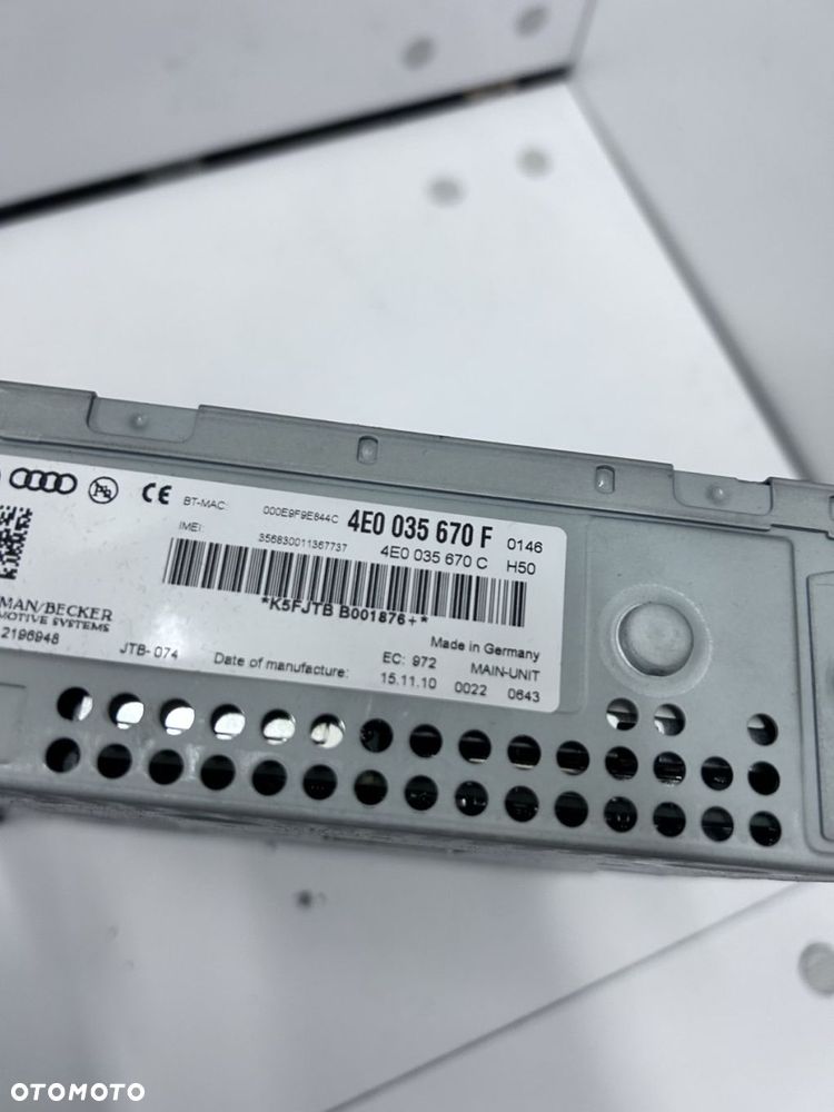 AUDI A6 C6 A8 CZYTNIK NAWIGACJI 3G MMI HIGH Audi A6 C6 LIFT 4E0 035 670 F - 3