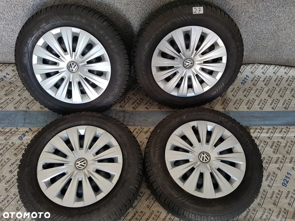 KOŁA ZIMOWE KOŁPAKI 195/65R15 VW TOURAN CADDY JETTA SKODA OCTAVIA AUDI  5X112 - 1