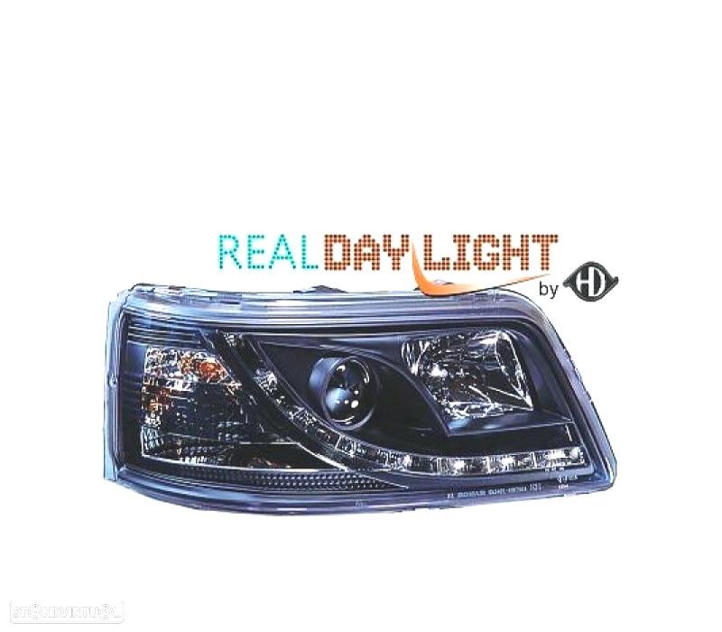 FARÓIS FRONTAIS PARA VOLKSWAGEN VW T5 MULTIVAN CARAVELLE 03-09 DRL PRETO - 1