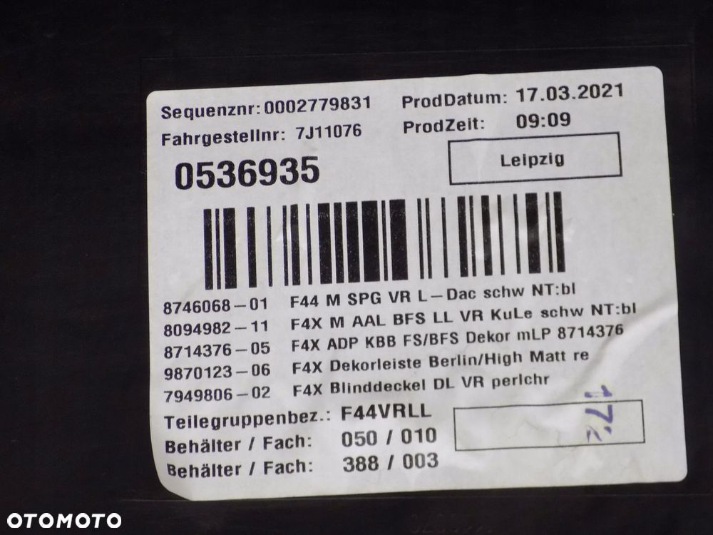 BMW F44 TAPICERKA FOTELE KANAPA BOCZKI SKÓRA M-PAK - 15