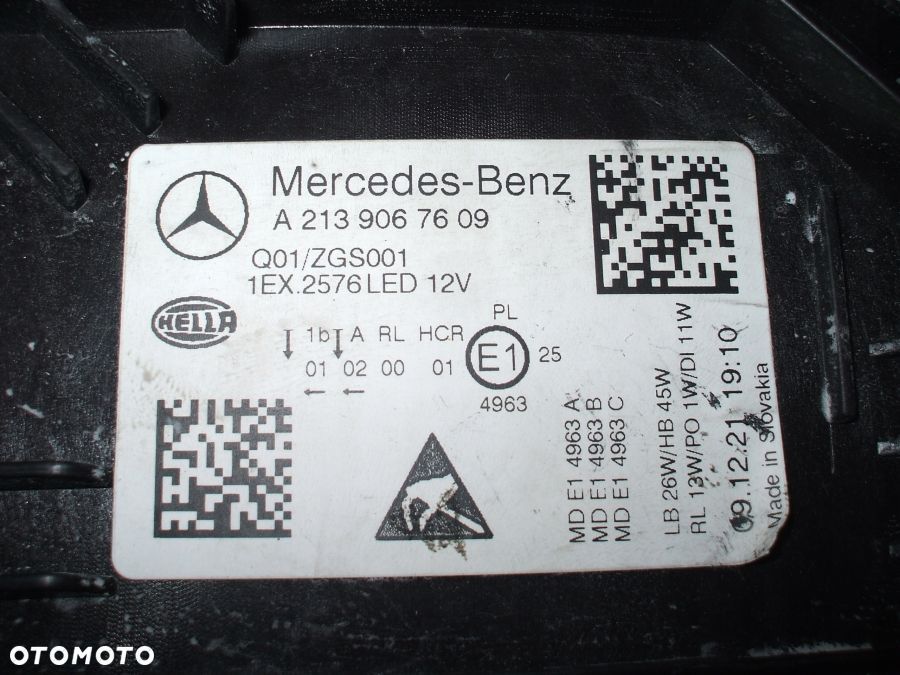 MERCEDES E W213 lift FULL LED lampa prawa lewa PERFORMANCE 2139067609 7509 - 8