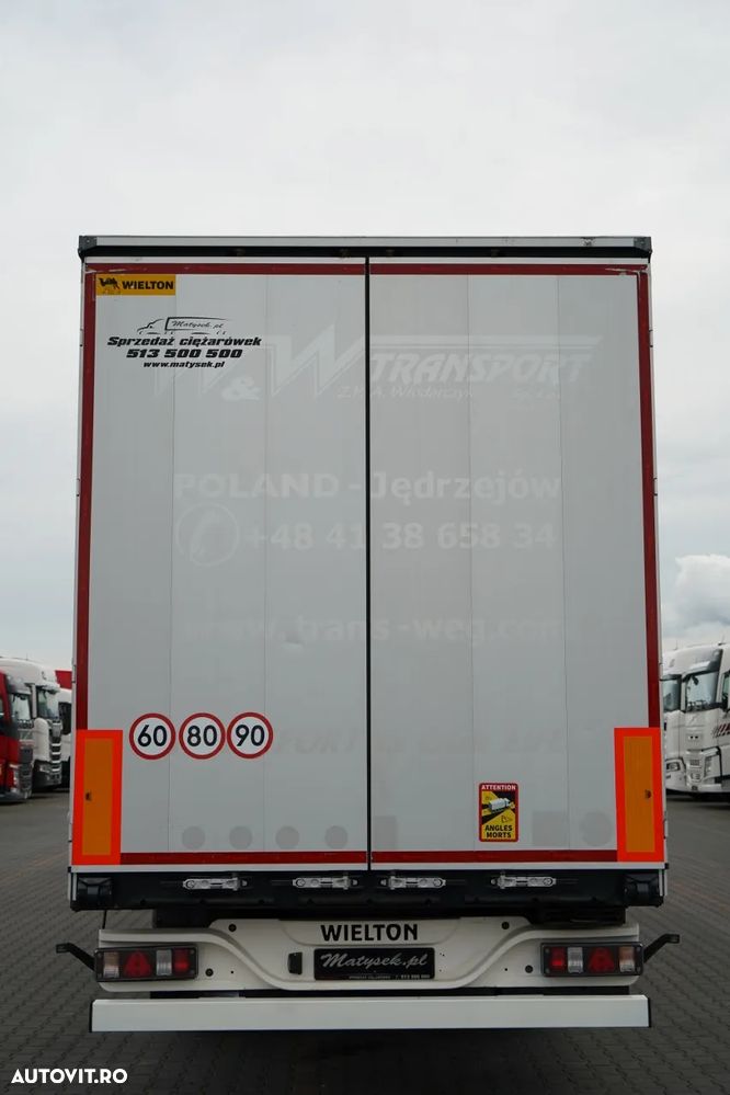 Wielton / CORTINĂ STANDARD / REMORCA DIN OȚEL - 9 M / AXĂ CULISANTĂ / SAF / ACOPERIȘ CULISANT / - 12
