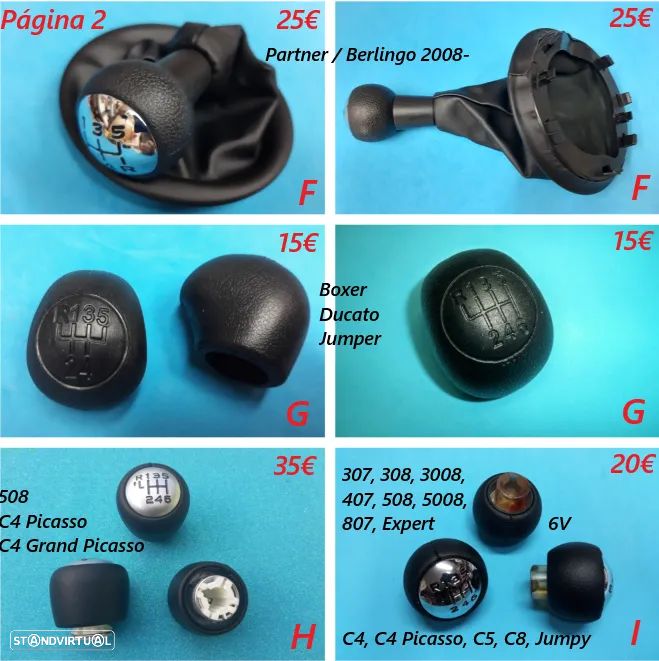 Moca manete punho velocidades Peugeot / Citroen  NOVA - 3