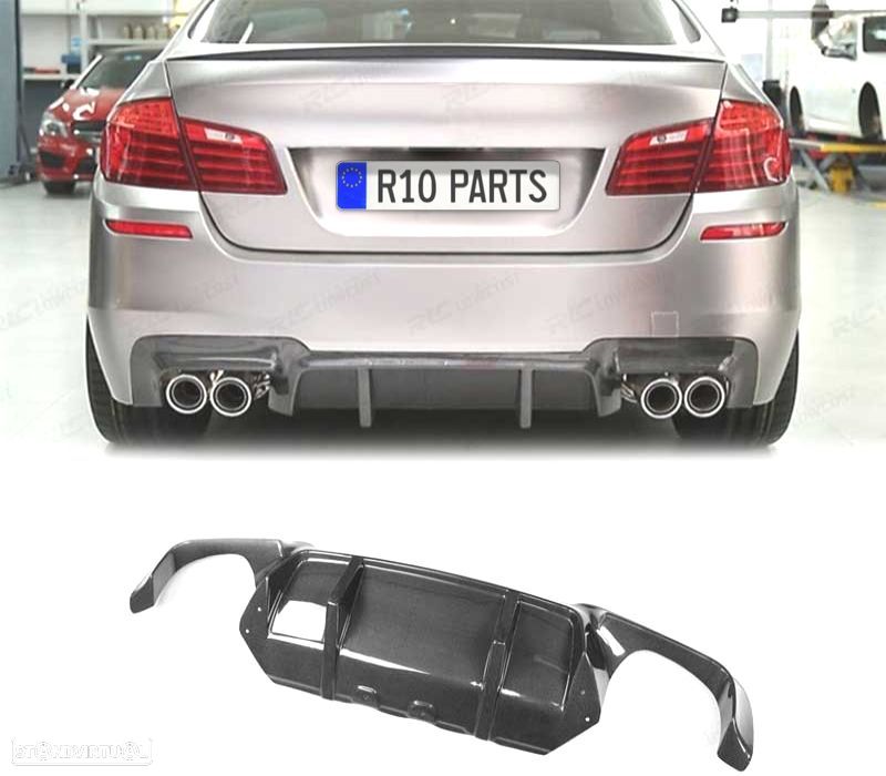 DIFUSOR TRASEIRO BMW F10 F11 LOOK M5 PRETO BRILHANTE - 1
