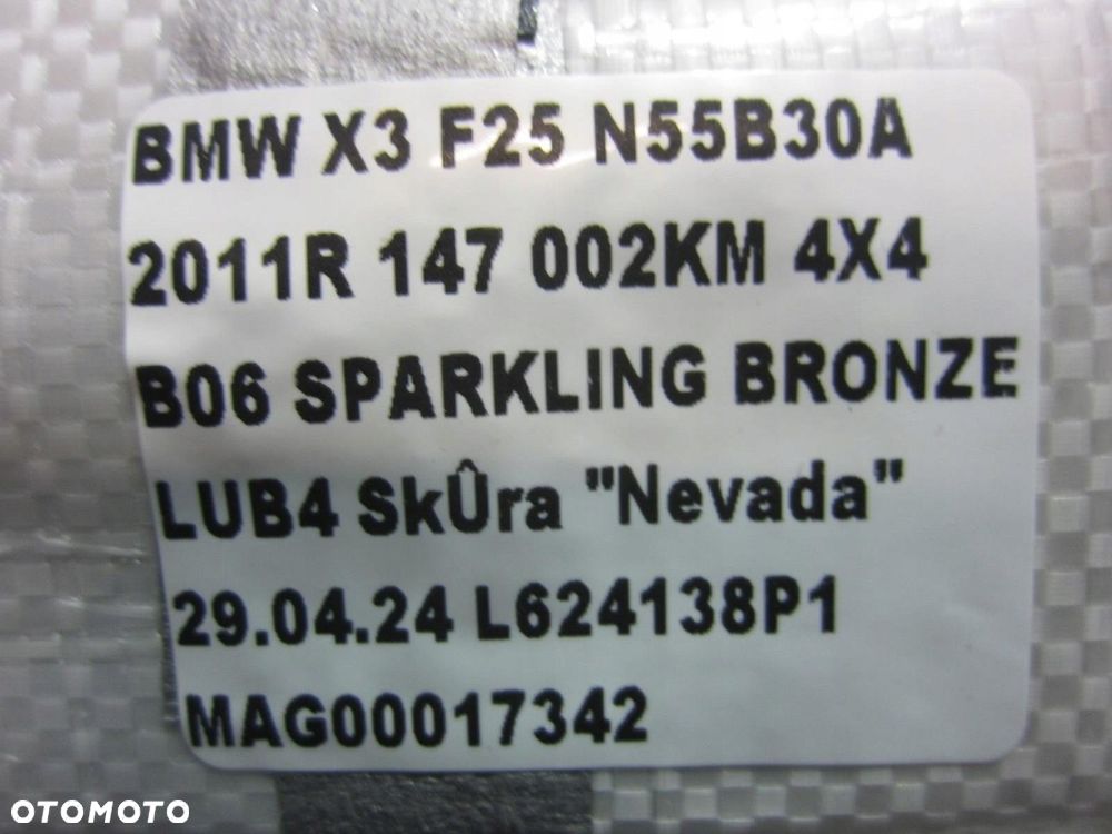 BMW X3 F25 KURTYNA POWIETRZNA AIRBAG LEWY LEWA PODUSZKA 9182226 72129182225 - 9
