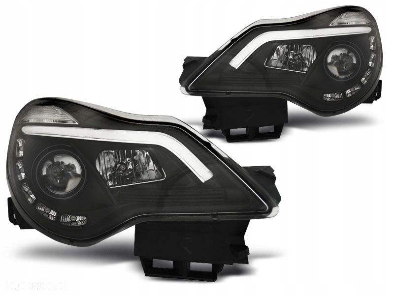Lampy Reflektory Opel Corsa D 11-14 Drl Tube Led Black - 1