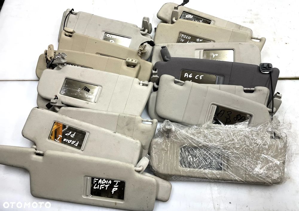 daszki daszek osłony przeciwsłoneczne vw Polo 9n Seat Leon II Golf V Passat B6 Golf IV Passat B5 Audi A6 C5 Audi A3 8P Skoda SuperB - 1