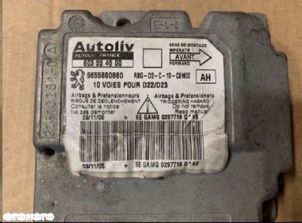 9655880880 Moduł sterownik airbag Peugeot 407 - 2