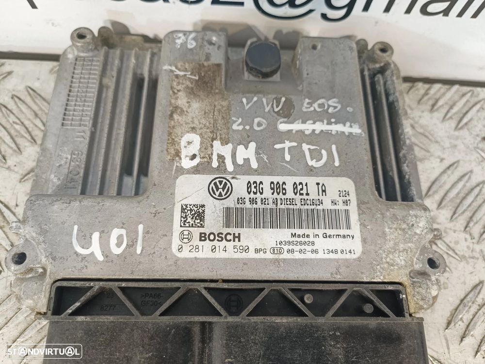 Centralina Original Bosch VW Volkswagen Skoda Audi 2.0 TDi BMM 140cv 03G 906 021 TA / 0 281 014 590 - 3