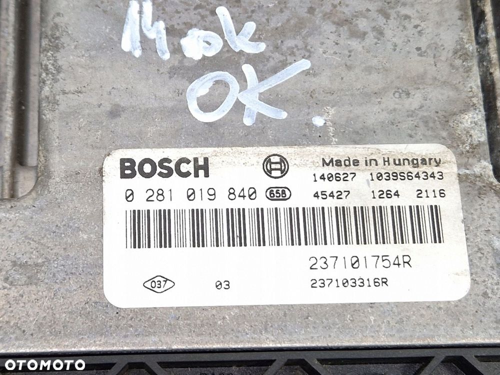 TRAFIC II 2.0 DCI KOMPUTER STEROWNIK ZESTAW STARTOWY 0281019840 237101754R - 3