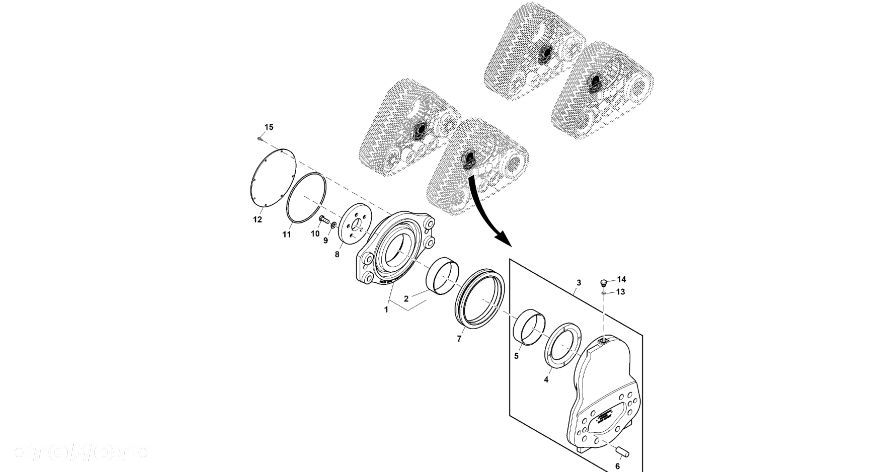 John Deere 9470RX - Oś przegubu RE566989 (Gąsienice i obciążniki) - 1