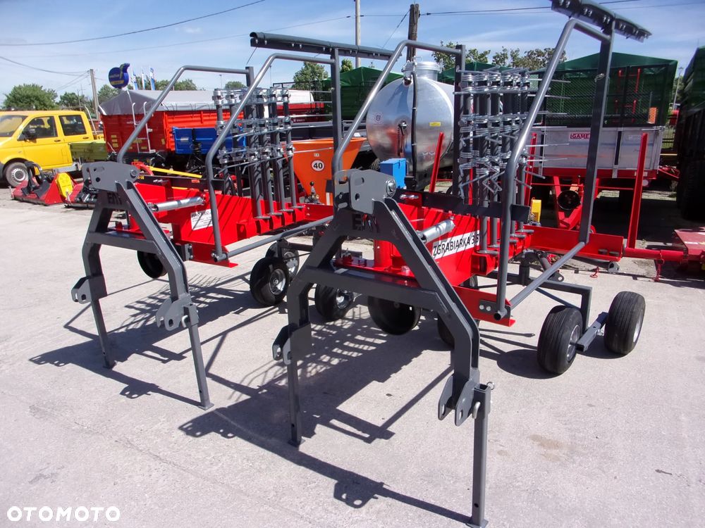 Pronar Przetrząsacz PWP530, PWP460 Pronar; ZKP770, ZKP-530, ZKP460 Inter-Tech; Z528 Kowalski; ZGRABIARKA ZKP420 Pronar, ZK42, ZK36 Kowalski; ZKT-420 Inter-Tech; ZK320 Mesko Rol; ZG-350 Euro-Masz; Przetrząsaczo-Zgrabiarka Z-275 Mesko-Rol; Przetrząsaczo zgraniarka taśmowa WIRAX, Akpil "OSA" - 31