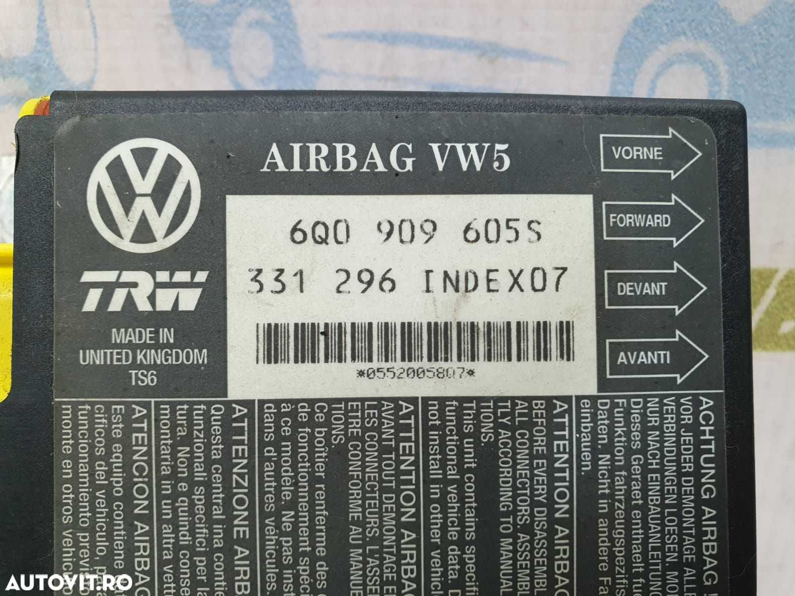 Calculator airbag 6q0909605s Skoda Fabia 6Y [1999 - 2004] - 2