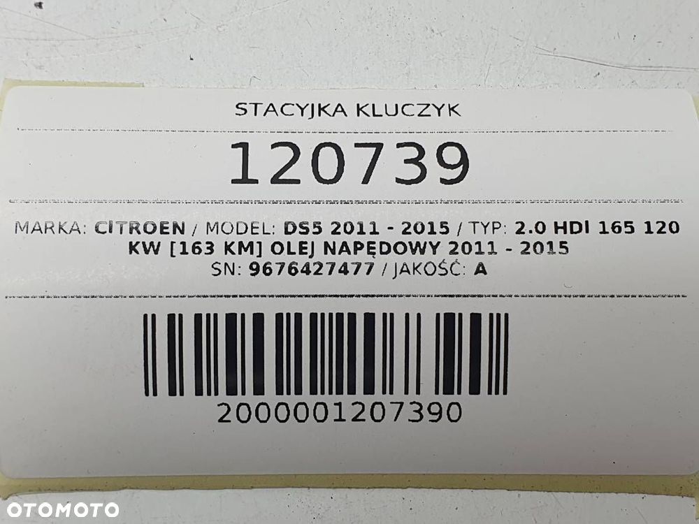 STACYJKA CZYTNIK KLUCZYK PILOT CITROEN DS5 9676427477 - 8