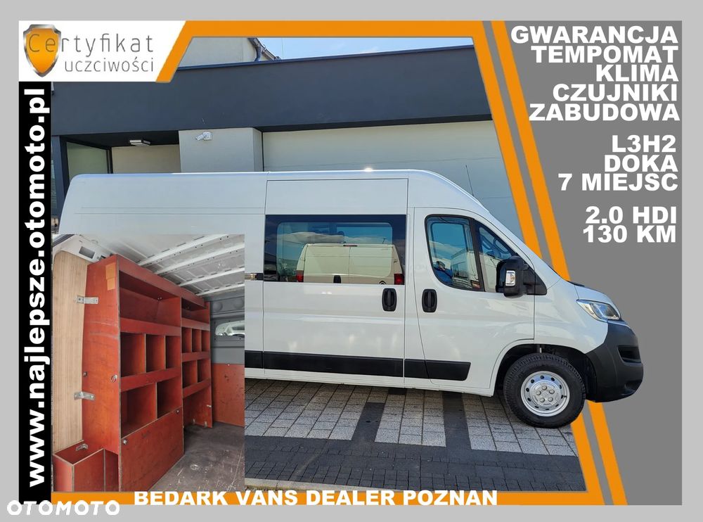 Peugeot Boxer, L3H2, BRYGADÓWKA, 7 miejsc, DOKA, tempomat, klima - 1