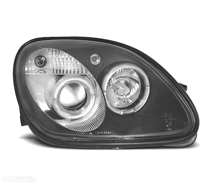 FARÓIS ANGEL EYES MERCEDES SLK R170 96-04 FUNDO PRETO - 3