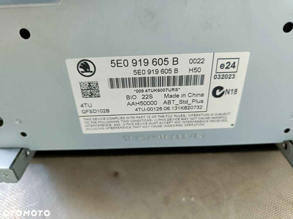 Radio Ekran Skoda Octavia 3 III Czytnik Multimediów Wyświetlacz 5E0919605B 5E0035842A - 7