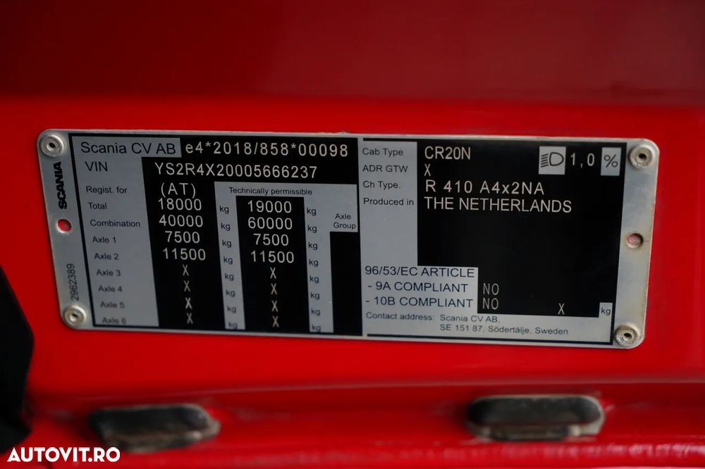Scania R 410 XT / SISTEM HIDRAULIC / RETARDER / CABINĂ JOSĂ / 2022 - 38