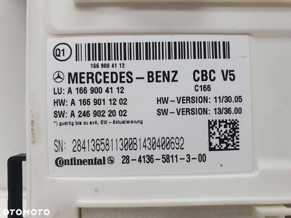 MODUŁ CBC V5 A1669004112 MERCEDES ML W166 - 2