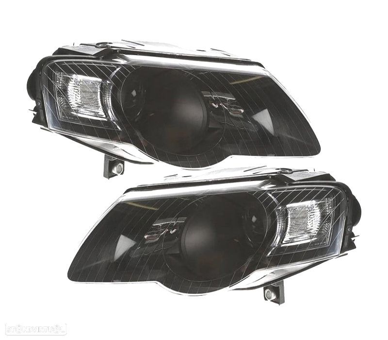 FARÓIS OPTICAS PARA VOLKSWAGEN VW PASSAT 05-10 FUNDO PRETO - 1