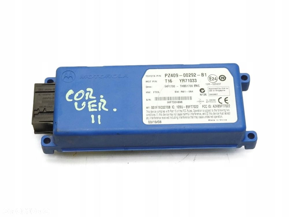 MODUŁ STEROWNIK BLUETOOTH TOYOTA COROLLA VERSO II PZ409-00292-B1 - 1