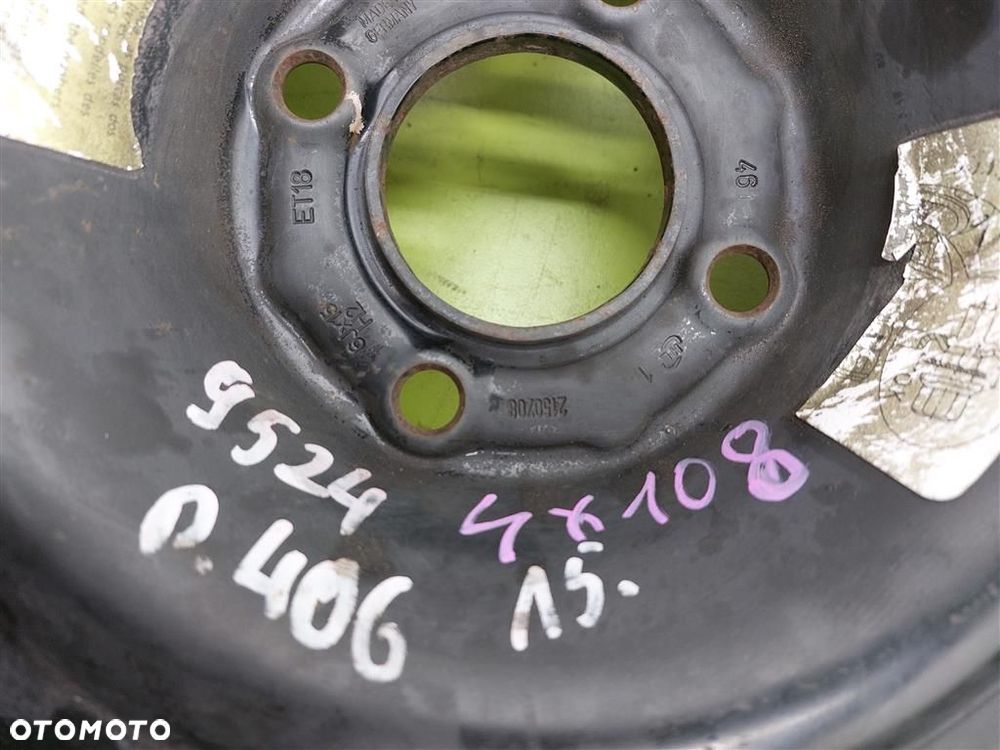 Felga stalowa PEUGEOT 406 PARTNER CITROEN XSARA C5 / 6J 15 ET18 4X108 - 5