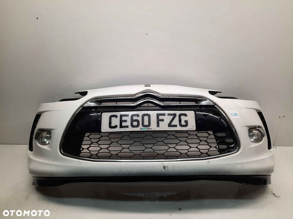 ^ ZDERZAK PRZÓD PRZEDNI CITROEN DS3 EWP EWPA BIAŁY ŚWIATŁA DZIENNE DRL LED HALOGENY - 1