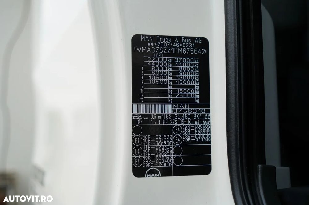 MAN TGS 35.480 / 8x4 / BASCULANTE / BORDMATIC / HYDROBOARD / ANVELOPE 100% / EURO 6 - 38