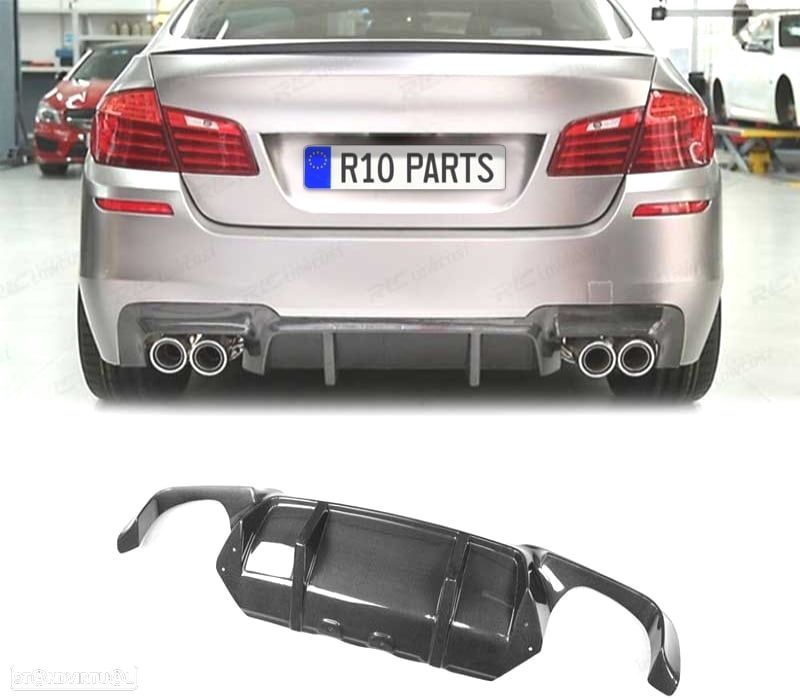 DIFUSOR TRASEIRO BMW F10 F11 LOOK M5 PRETO BRILHANTE - 1