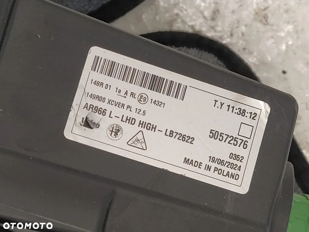 ALFA ROMEO JUNIOR MILANO LAMPA LAMPY REFLEKTOR REFLEKTORY PRZÓD LEWA PRAWA HIGH LED PRZETWORNICE ŚRODEK CZARNY POŁYSK KOMPLETNE NOWE ORYGINAŁ - 34