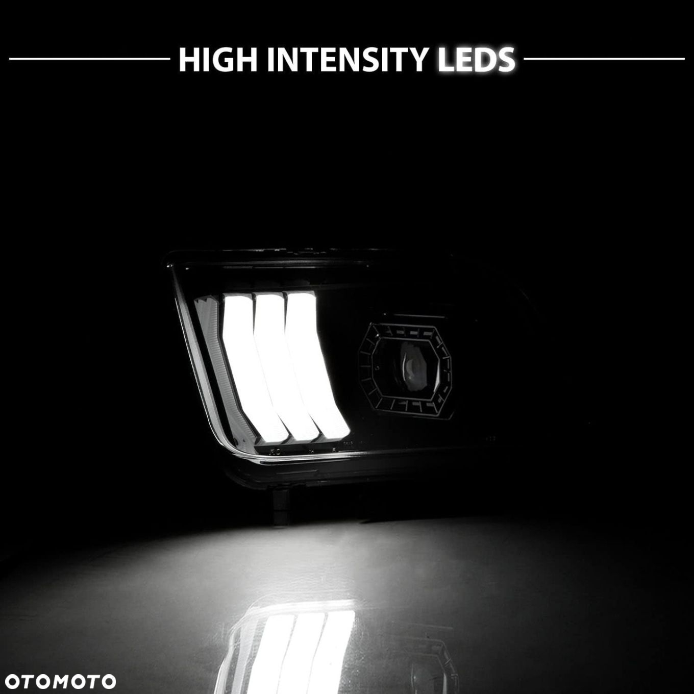 Reflektor Lampa kpl Led Neon Tuning Black Czarne Ford Mustang V 5 2004-2009 - 6