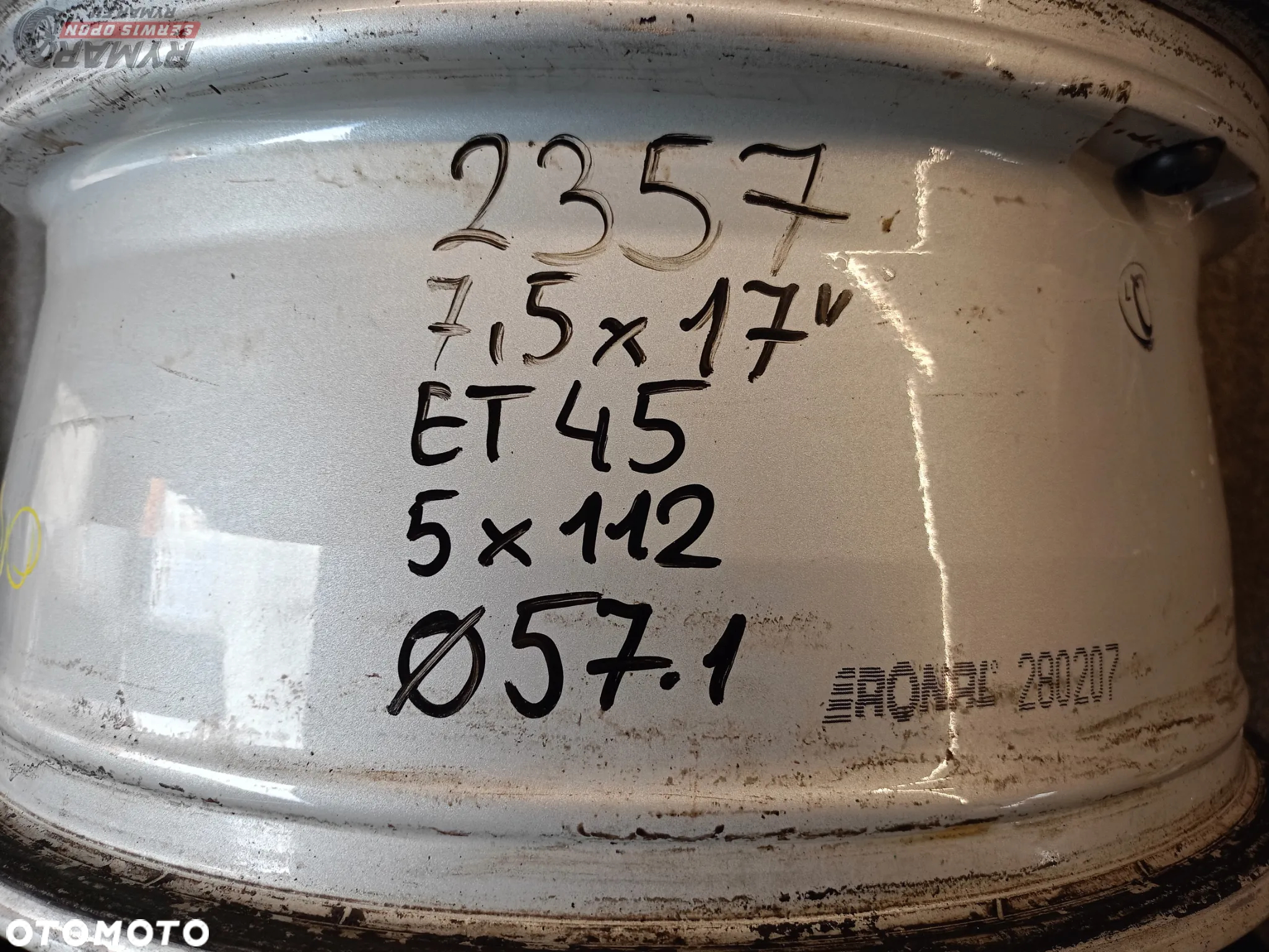 ŚLĄSK ALUFELGI 7.5X17" 5x112 ET45 ORYGINAŁ VW AUDI SEAT SKODA KOMPLET - 7