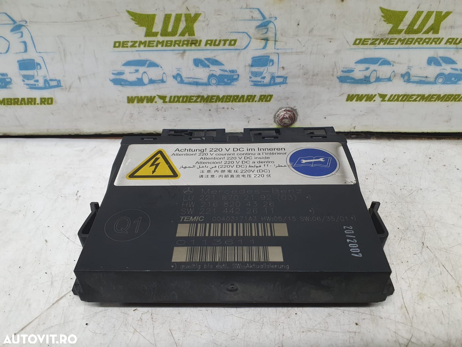 Modul scaun 2218702192 2168204326 Mercedes-Benz S-Class W221 [2005 - - 1