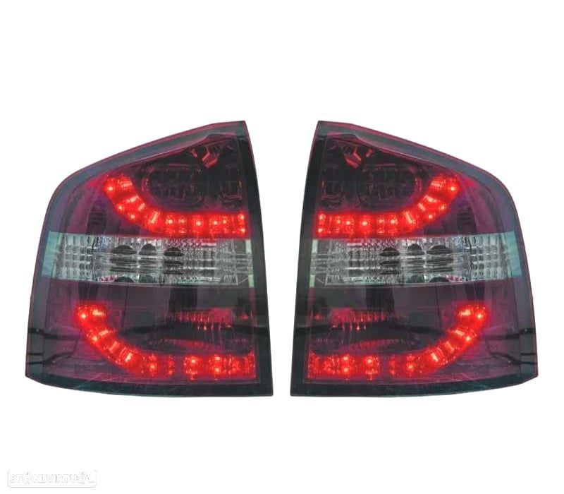 FAROLINS TRASEIROS LED SKODA OCTAVIA KOMBI 05-13 VERMELHO ESCURECIDO - 1