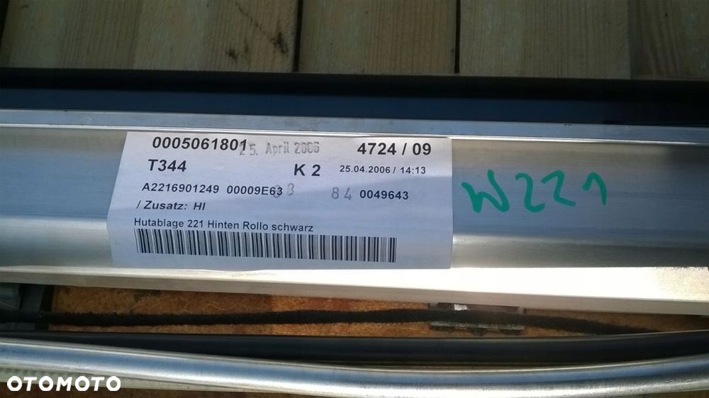 MERCEDES W221 S-klasa ROLETA Tylnej Szyby CZARNA - 7