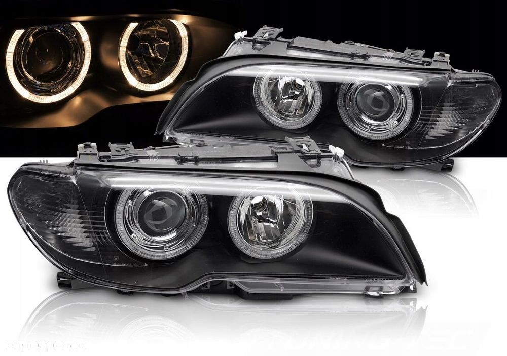 Reflektory Lampy kpl Ringi Angel Eyes Tuning Xenon Bmw 3 E46 Lift FL Coupe - 2
