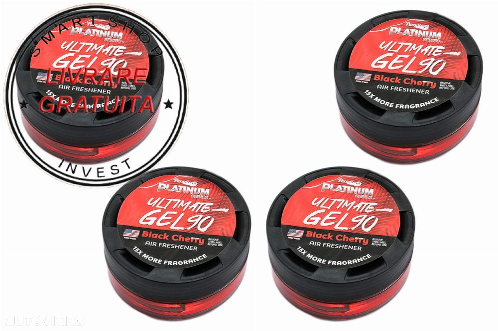 Paradise Fresh Air Ultimate Gel Odorizant Seria Platinum 4 Bucati Black Cherry- livrare gratuita - 1